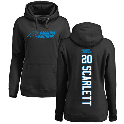 Carolina Panthers Black Women Jordan Scarlett Backer NFL Football #20 Pullover Hoodie Sweatshirts